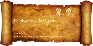 Michalek Valter névjegykártya